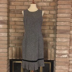 Sleeveless Gray Dress With Accent Pleats